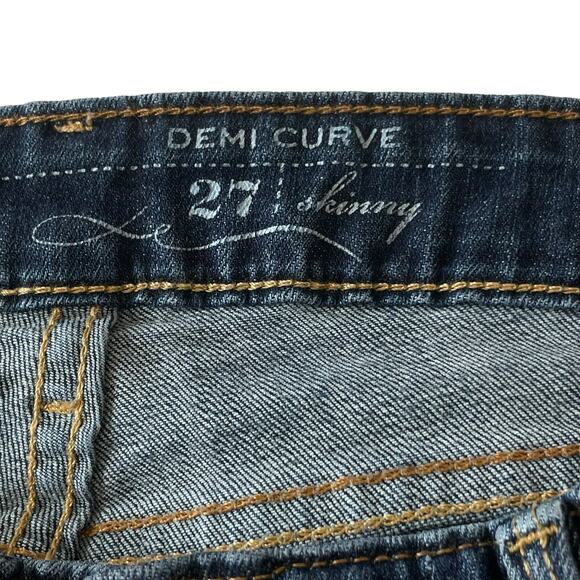 Levis Womens Jeans Size 27 Demi Curve Skinny Mid Rise Denim Blue Jeans Dark Wash - Picture 5 of 10